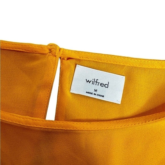 WILFRED ARITIZIA Ninette Dress Wrap Yellow Ruffle - Picture 3 of 6